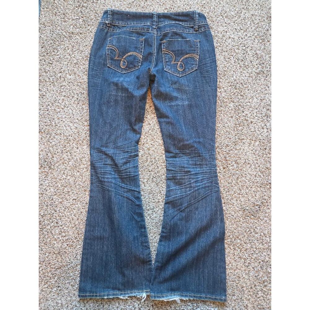 Mossimo Supply Co Flare Jeans Juniors 11 Dark Wash Low Rise Stretch Y2K Target - Picture 2 of 7